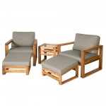 5-Piece Modern Patio Chat Set - Charcoal