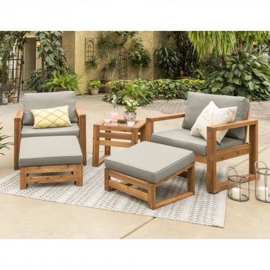 5-Piece Modern Patio Chat Set - Charcoal