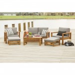 6-Piece Modern Patio Chat Set - Brown