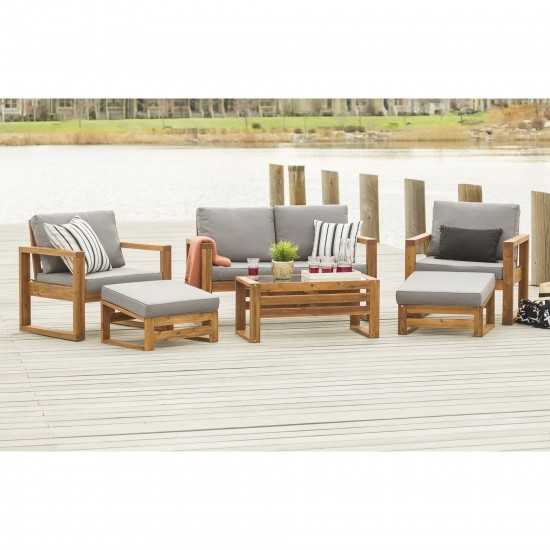 6-Piece Modern Patio Chat Set - Brown