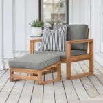 Modern Patio Chair and Ottoman - Brown