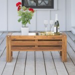 Modern Patio Coffee Table - Brown