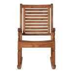 Solid Acacia Wood Outdoor Patio Rocking Chair - Brown