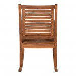 Solid Acacia Wood Outdoor Patio Rocking Chair - Brown