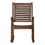 Solid Acacia Wood Outdoor Patio Rocking Chair - Dark Brown