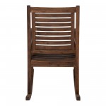 Solid Acacia Wood Outdoor Patio Rocking Chair - Dark Brown