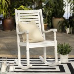 Patio Wood Rocking Chair - White Wash