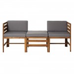 Sanibel Modular Outdoor Acacia L/R Chairs and Ottoman - Brown