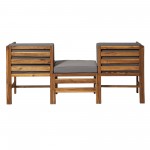 Sanibel Modular Outdoor Acacia L/R Chairs and Ottoman - Brown