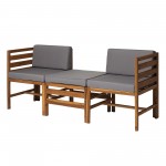 Sanibel Modular Outdoor Acacia L/R Chairs and Ottoman - Brown