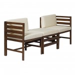 Sanibel Modular Outdoor Acacia L/R Chairs and Ottoman - Dark Brown