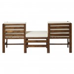 Sanibel Modular Outdoor Acacia L/R Chairs and Ottoman - Dark Brown