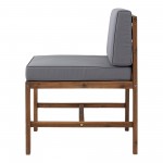 Sanibel Modular Outdoor Acacia Armless Chair - Brown