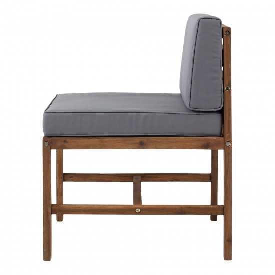 Sanibel Modular Outdoor Acacia Armless Chair - Brown