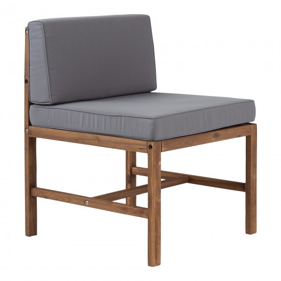 Sanibel Modular Outdoor Acacia Armless Chair - Brown