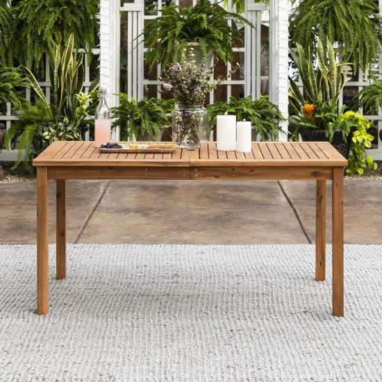 60" Simple Outdoor Patio Dining Table - Brown