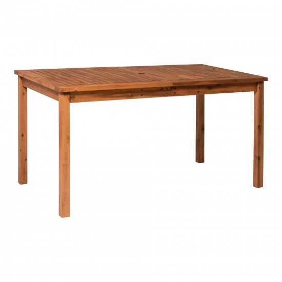 60" Simple Outdoor Patio Dining Table - Brown