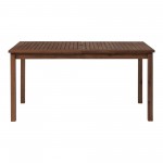 60" Simple Outdoor Patio Dining Table - Dark Brown