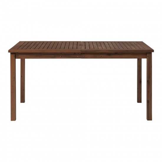 60" Simple Outdoor Patio Dining Table - Dark Brown