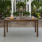 60" Simple Outdoor Patio Dining Table - Dark Brown