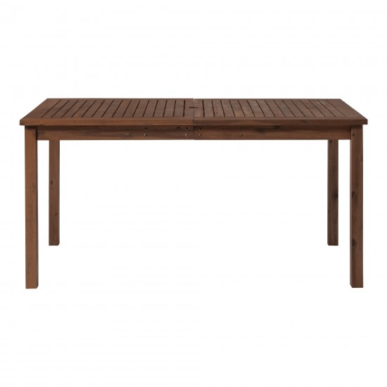 60" Simple Outdoor Patio Dining Table - Dark Brown