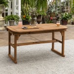 Acacia Wood Outdoor Patio Butterfly Dining Table - Brown