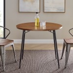 Jacob 36" Drop Leaf Veneer Dining Table - Dark Walnut 