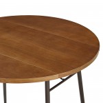 Jacob 36" Drop Leaf Veneer Dining Table - Dark Walnut 