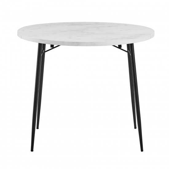 Jacob 36" Drop Leaf Dining Table - Faux White Marble