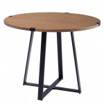 40” Urban Industrial Metal Wrap Round Dining Table - English Oak/Black