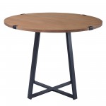 40” Urban Industrial Metal Wrap Round Dining Table - English Oak/Black