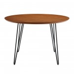 46" Mid Century Modern Round Dining Table - Walnut          