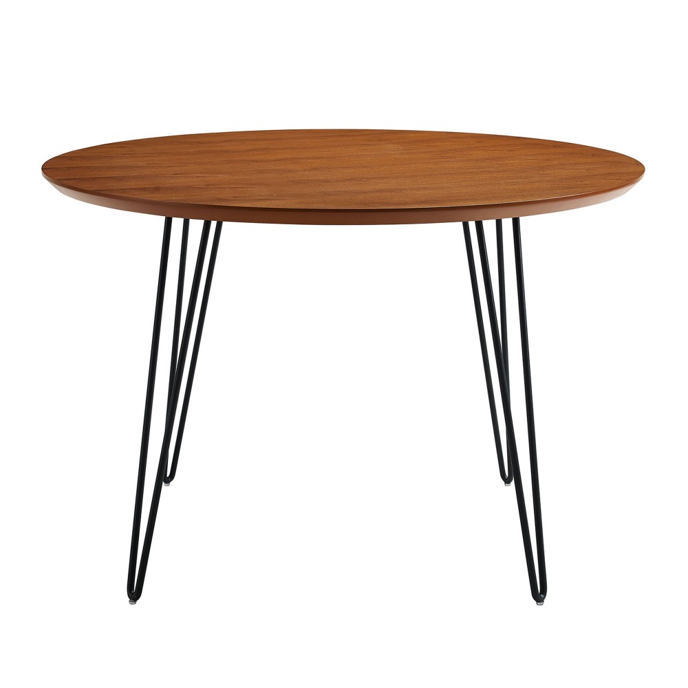46" Mid Century Modern Round Dining Table - Walnut 46" Mid Century Modern Round Dining Table - Walnut