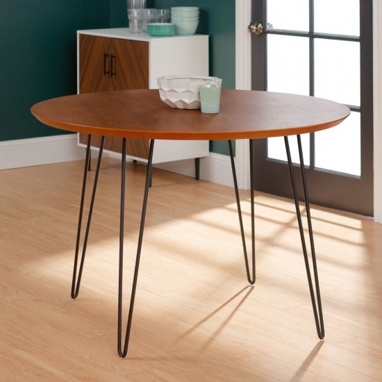 46" Mid Century Modern Round Dining Table - Walnut          