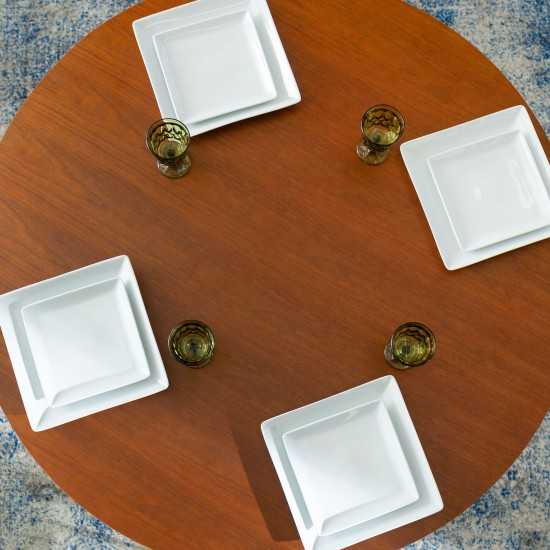 46" Mid Century Modern Round Dining Table - Walnut          