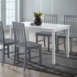 5-Piece Modern Dining Set - White/Grey