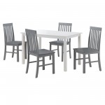 5-Piece Modern Dining Set - White/Grey