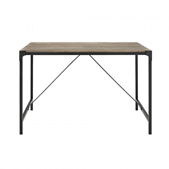 Angle Iron 48" Industrial Wood Dining Table - Driftwood