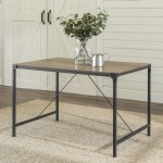 Angle Iron 48" Industrial Wood Dining Table - Driftwood