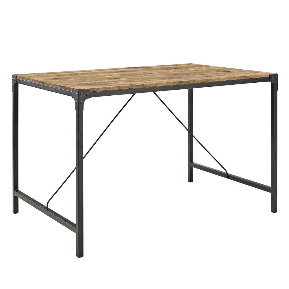 Angle Iron 48" Industrial Wood Dining Table - Barnwood