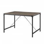 Angle Iron 48" Industrial Wood Dining Table - Grey Wash