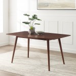 60" Mid Century Wood Dining Table - Walnut