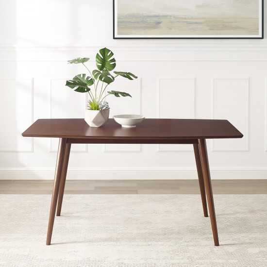 60" Mid Century Wood Dining Table - Walnut