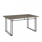 60" Modern Veneer Table with Metal Legs - Grey Hickory