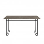 60" Modern Veneer Table with Metal Legs - Grey Hickory