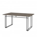 60" Modern Veneer Table with Metal Legs - Grey Hickory