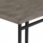 60" Modern Veneer Table with Metal Legs - Grey Hickory