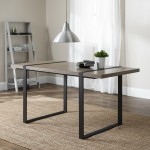 Urban Blend 60" Industrial Metal Leg Wood Dining Table - Driftwood