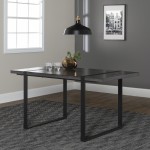 Urban Blend 60" Industrial Metal Leg Wood Dining Table - Charcoal