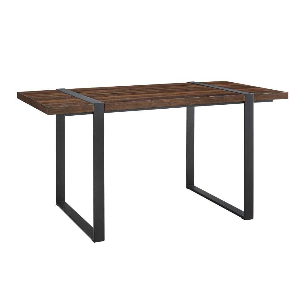 Urban Blend 60" Industrial Metal Leg Wood Dining Table - Dark Walnut